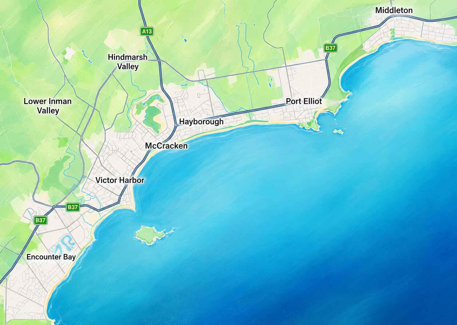 Fleurieu Peninsula coastline near Victor Harbor, South Australia